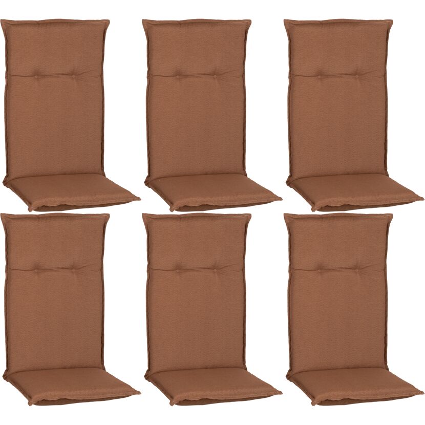 Hochlehner-Auflagenset 'Tolonaro' braun 46 x 118 x 8 cm 6 Stück