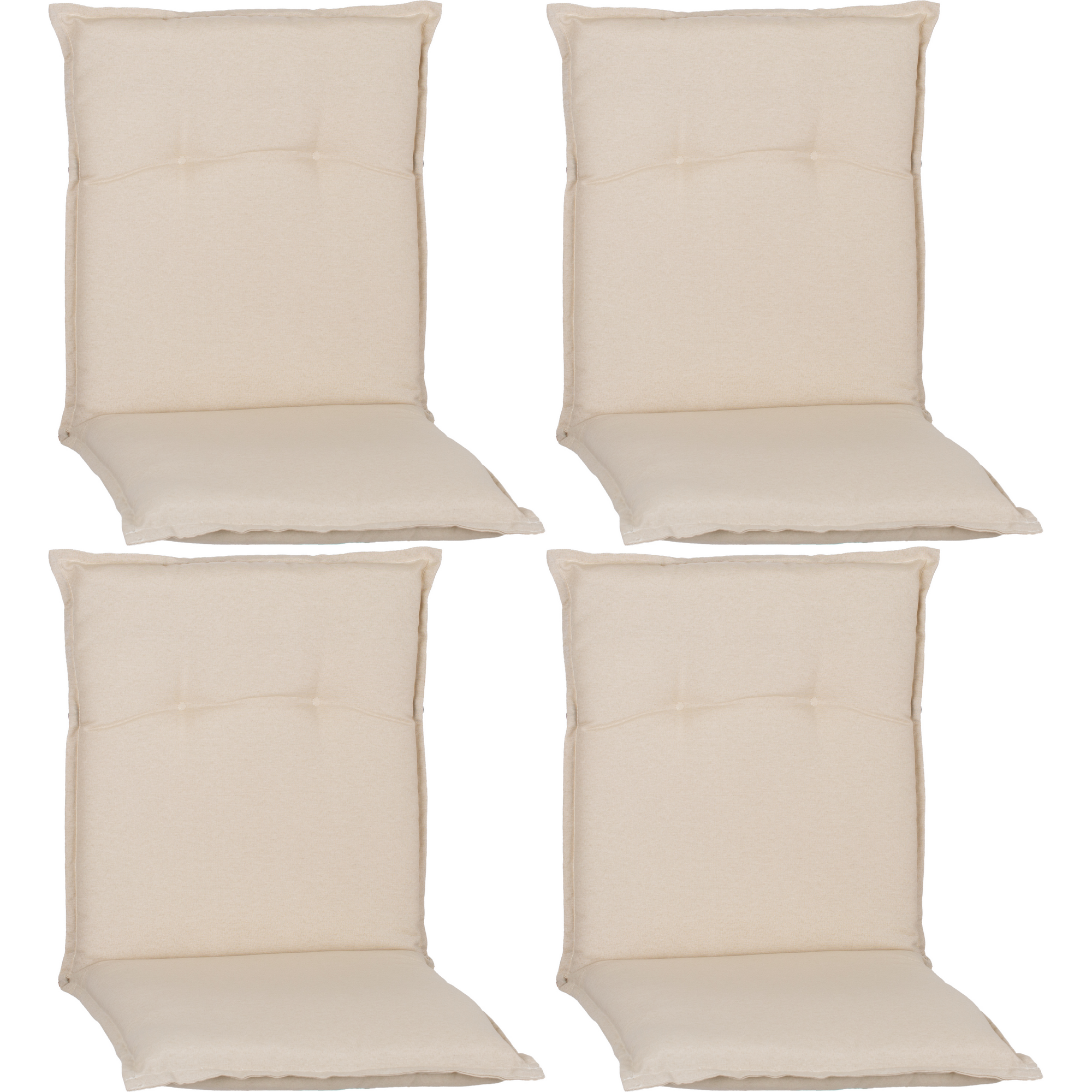 Niedriglehner-Auflagen-Set 'Turin' beige 46 x 98 x 8 cm 4 Stück