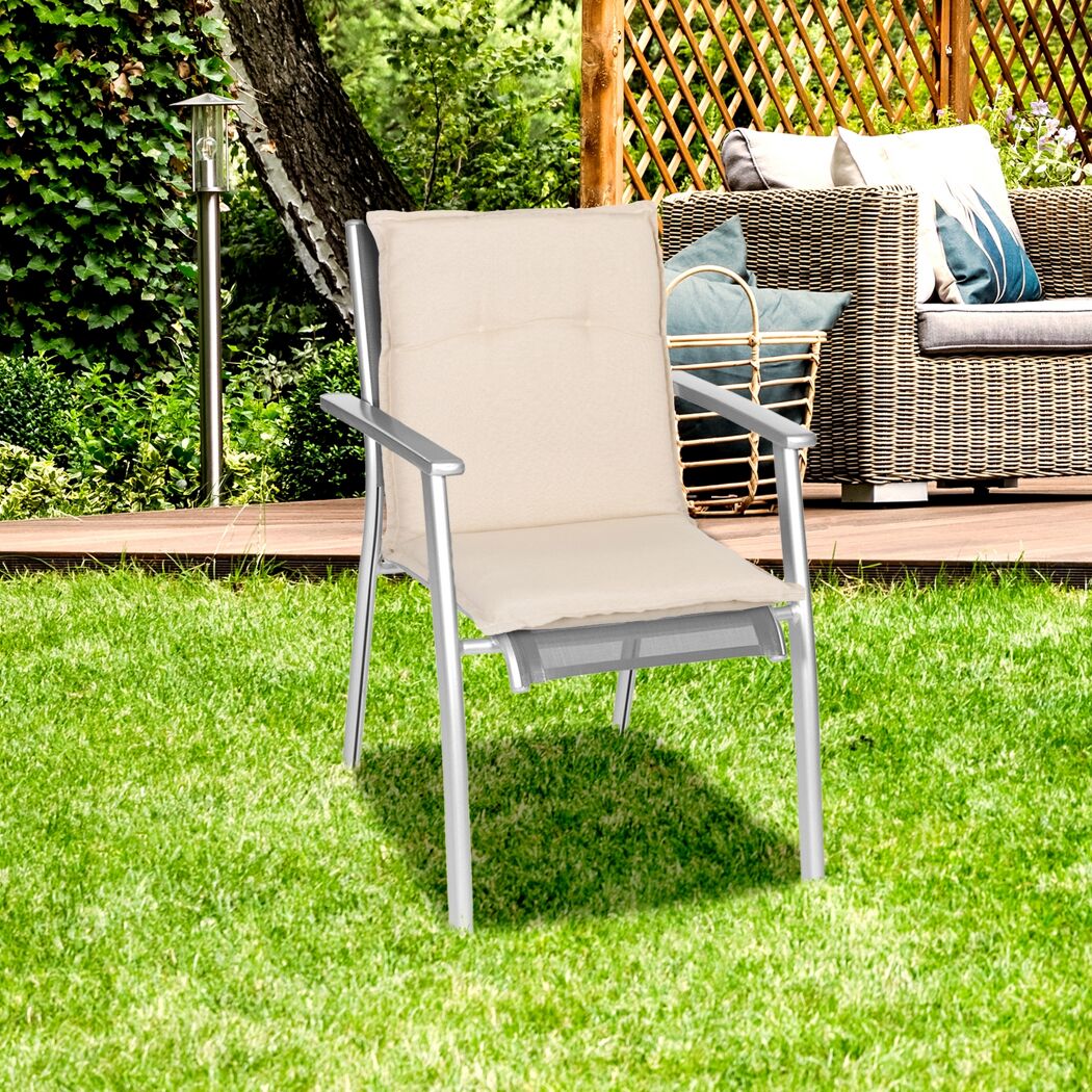 Niedriglehner-Auflagenset 'Takume' beige 46 x 98 x 8 cm 4 Stück