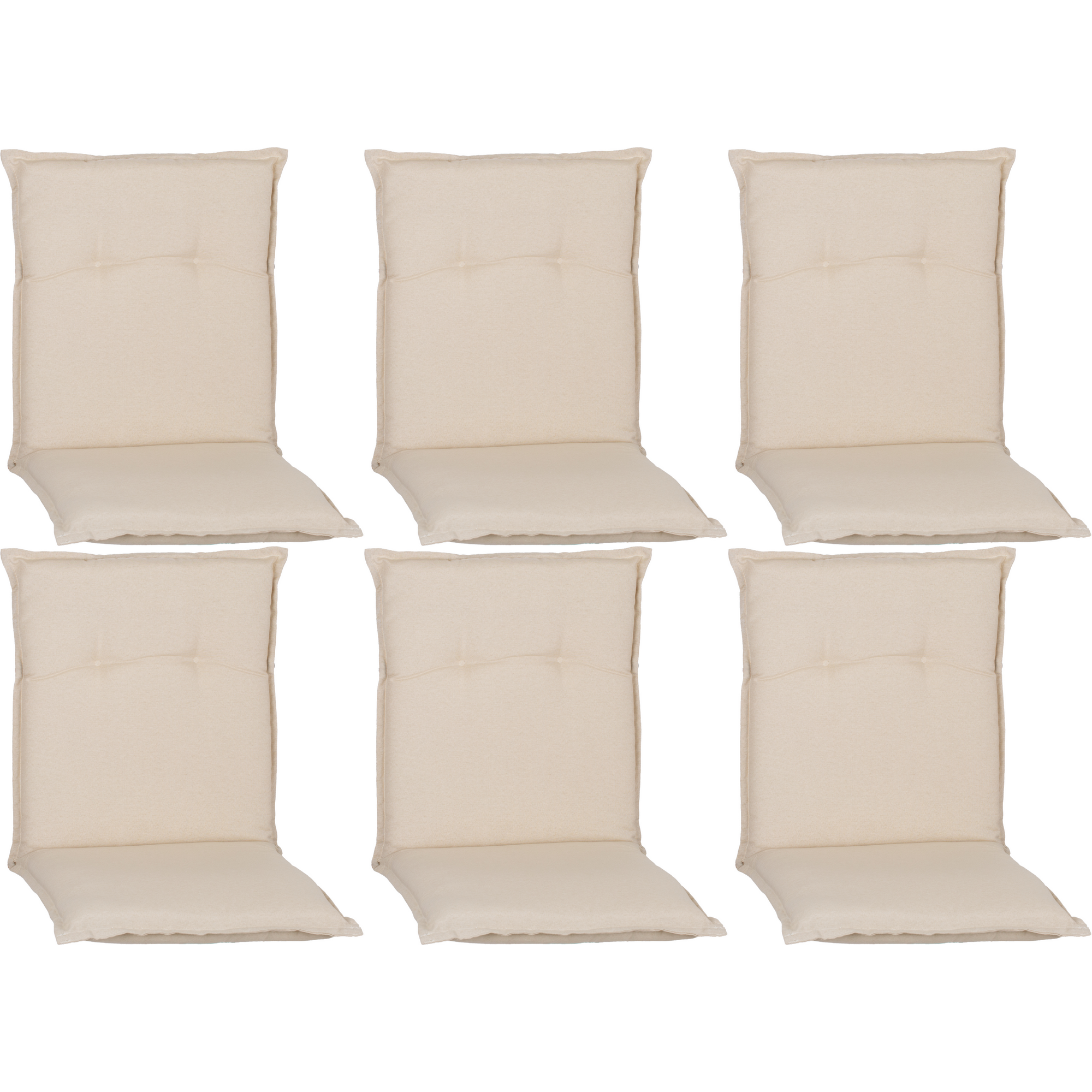 Niedriglehner-Auflagen-Set 'Turin' beige 46 x 98 x 8 cm 6 Stück
