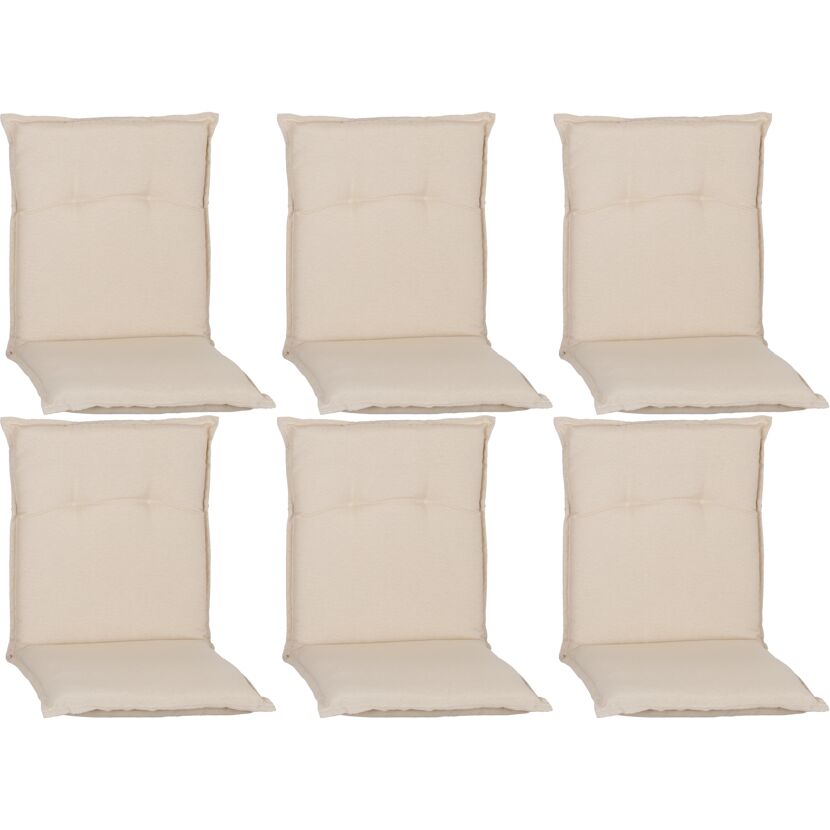 Niedriglehner-Auflagenset 'Takume' beige 46 x 98 x 8 cm 6 Stück