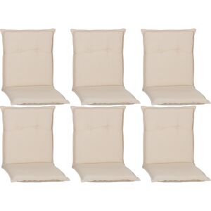 Niedriglehner-Auflagen-Set 'Turin' beige 46 x 98 x 8 cm 6 Stück