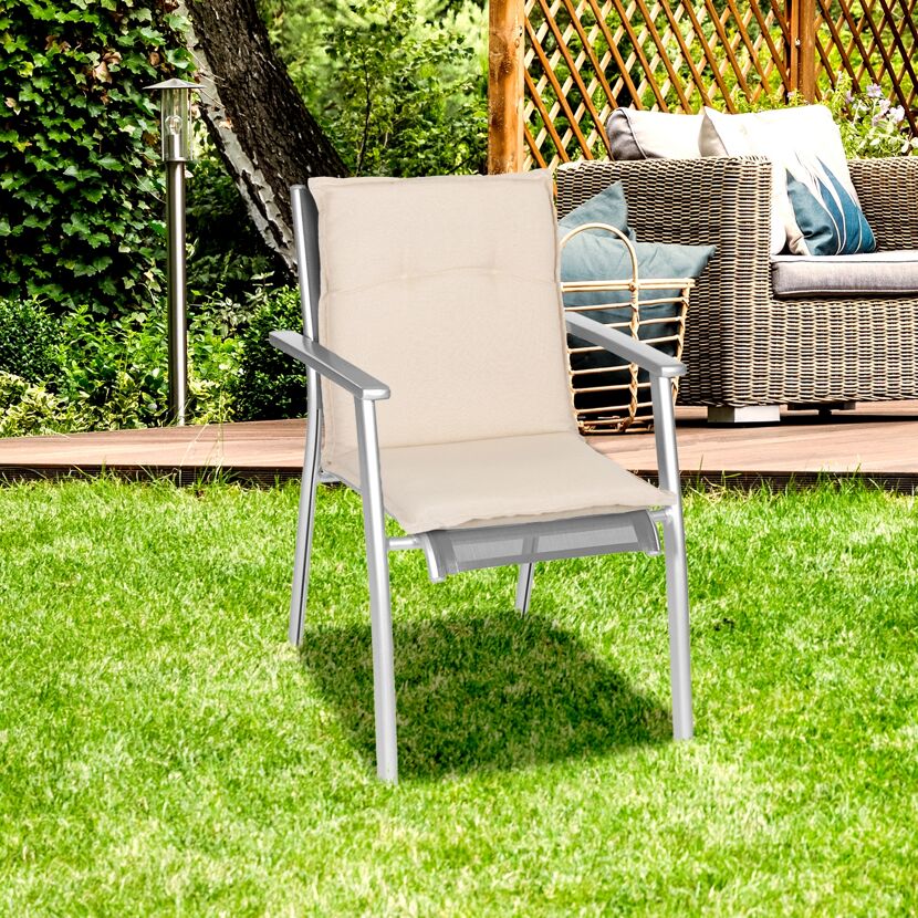 Niedriglehner-Auflagenset 'Takume' beige 46 x 98 x 8 cm 6 Stück