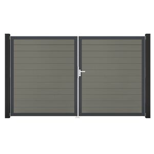 Doppeltor 'Solid' BPC/Aluminium DIN rechts grau/anthrazit 300 x 180 cm
