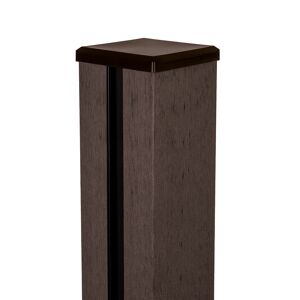 Pfosten Steckzaun 'Solid' BPC/Stahl Erdbraun 10 x 10 x 190 cm