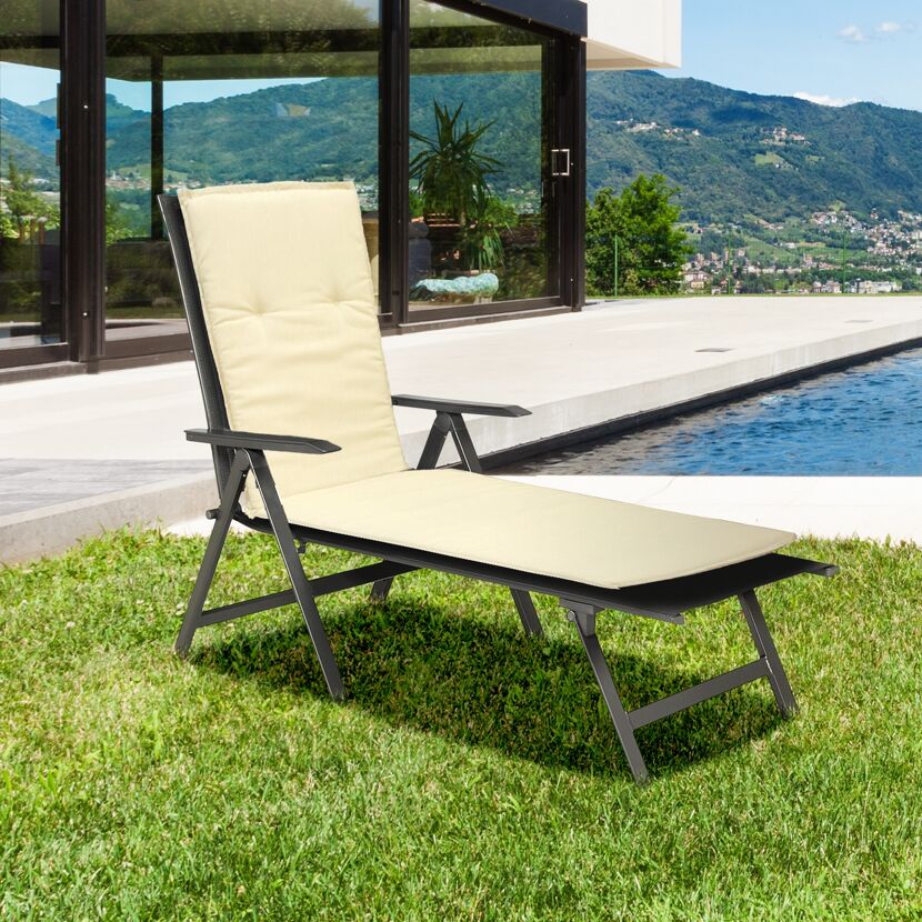 Sonnenliegen-Auflage 'Takume' beige 58 x 191 x 8 cm