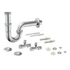 Waschtisch-Röhrensiphon-Set Messing verchromt 1 1/4" x 32 mm, mit Befestigung und 2 x Eckventil