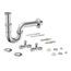 Waschtisch-Röhrensiphon-Set Messing verchromt 1 1/4" x 32 mm, mit Befestigung und 2 x Eckventil