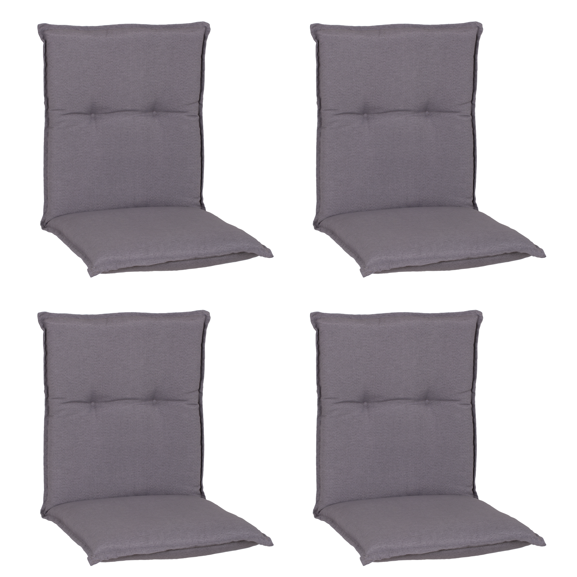 Niedriglehner-Auflagen-Set 'Turin' hellgrau 46 x 98 x 8 cm 4 Stück
