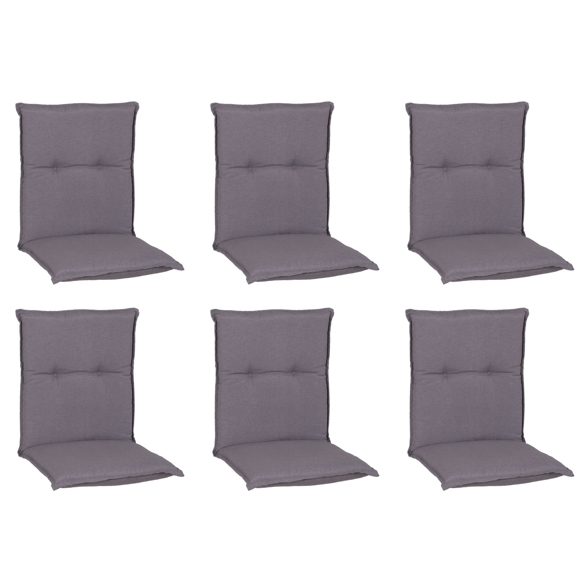 Niedriglehner-Auflagen-Set 'Turin' hellgrau 46 x 98 x 8 cm 6 Stück