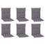 Niedriglehner-Auflagen-Set 'Turin' hellgrau 46 x 98 x 8 cm 6 Stück