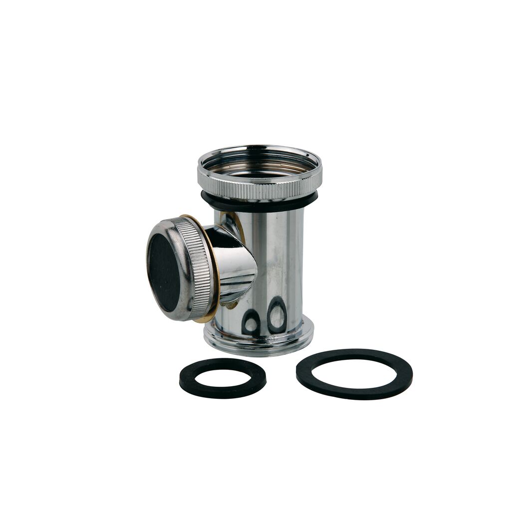 Ablauf-T-Stück Messing verchromt 1 1/4", für Siphon