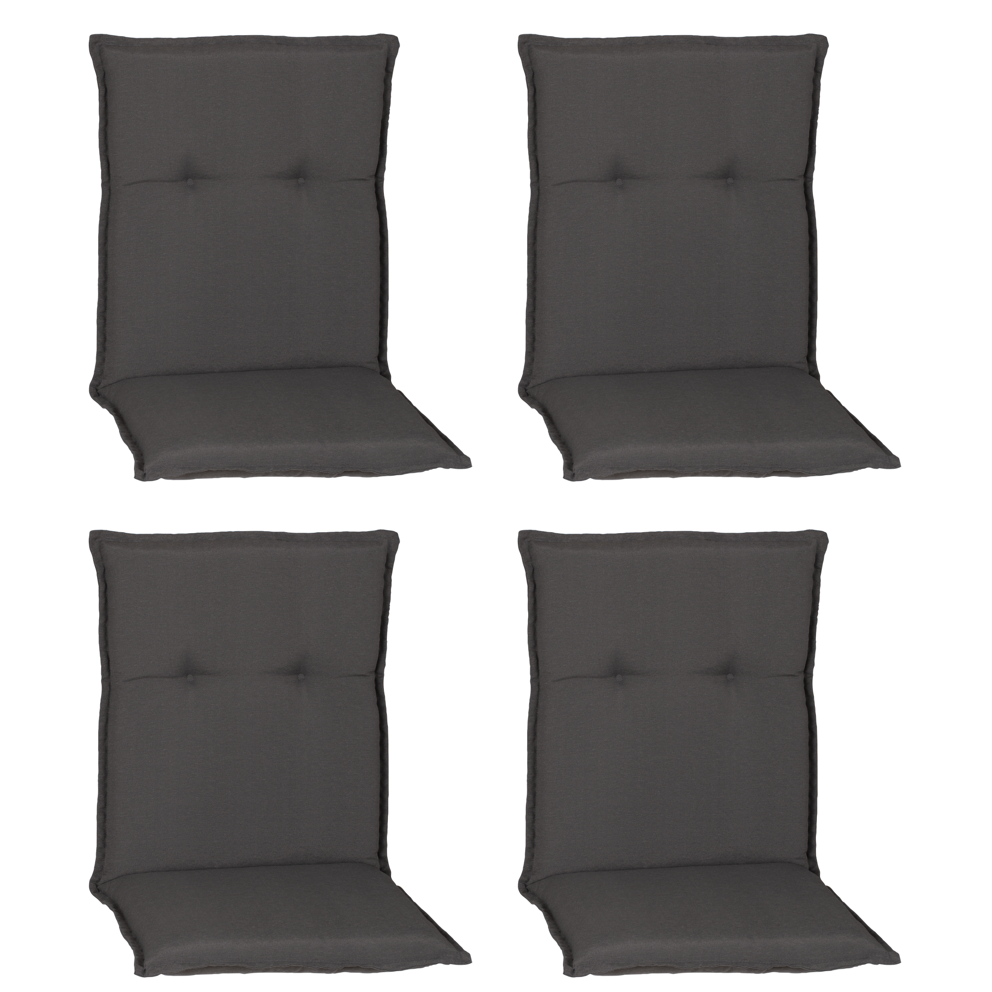 Niedriglehner-Auflagen-Set 'Turin' grau 46 x 98 x 8 cm 4 Stück