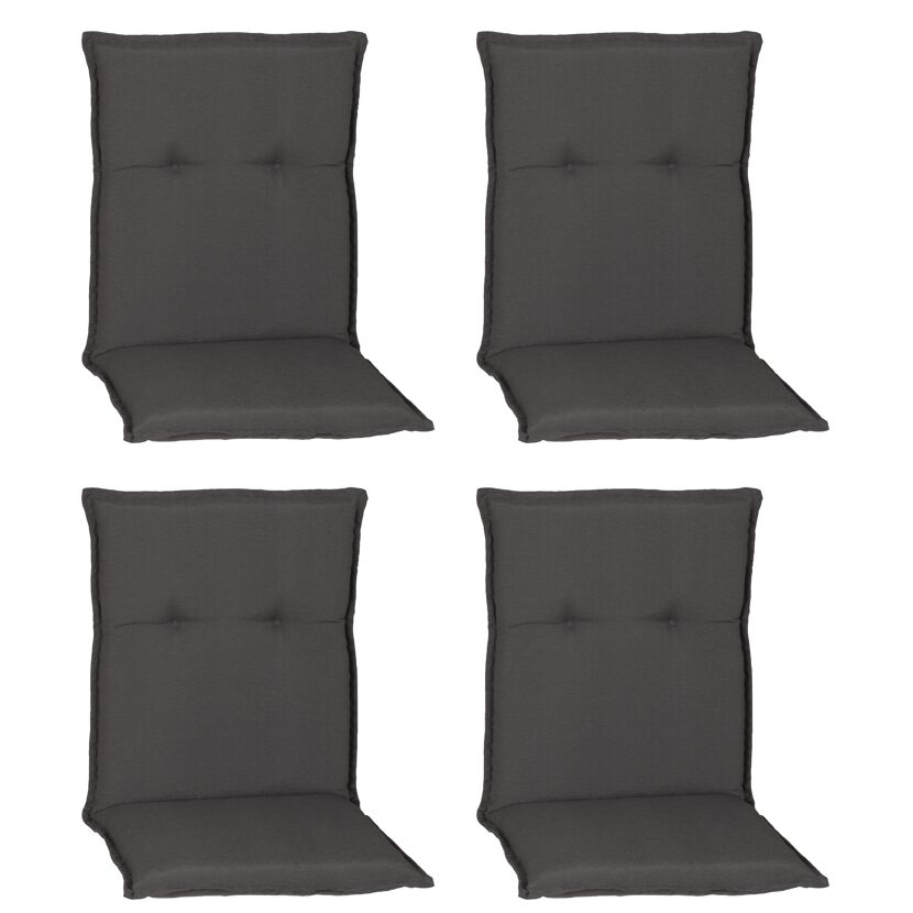 Niedriglehner-Auflagenset 'Trier' anthrazit 46 x 98 x 8 cm 4 Stück