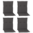 Niedriglehner-Auflagen-Set 'Turin' grau 46 x 98 x 8 cm 4 Stück