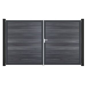 Doppeltor 'Solid' DIN rechts steingrau/anthrazit 300 x 180 cm