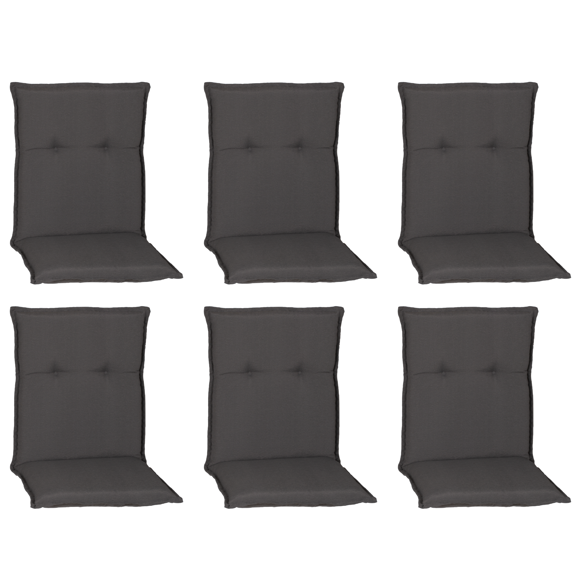 Niedriglehner-Auflagen-Set 'Turin' grau 46 x 98 x 8 cm 6 Stück