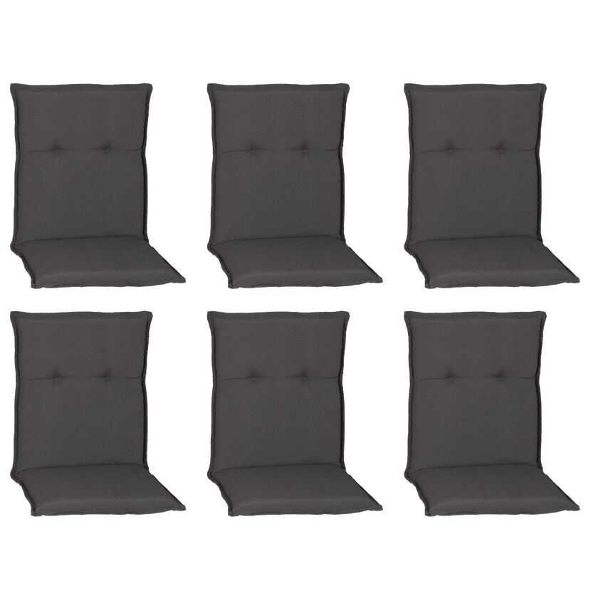 Niedriglehner-Auflagenset 'Trier' anthrazit 46 x 98 x 8 cm 6 Stück