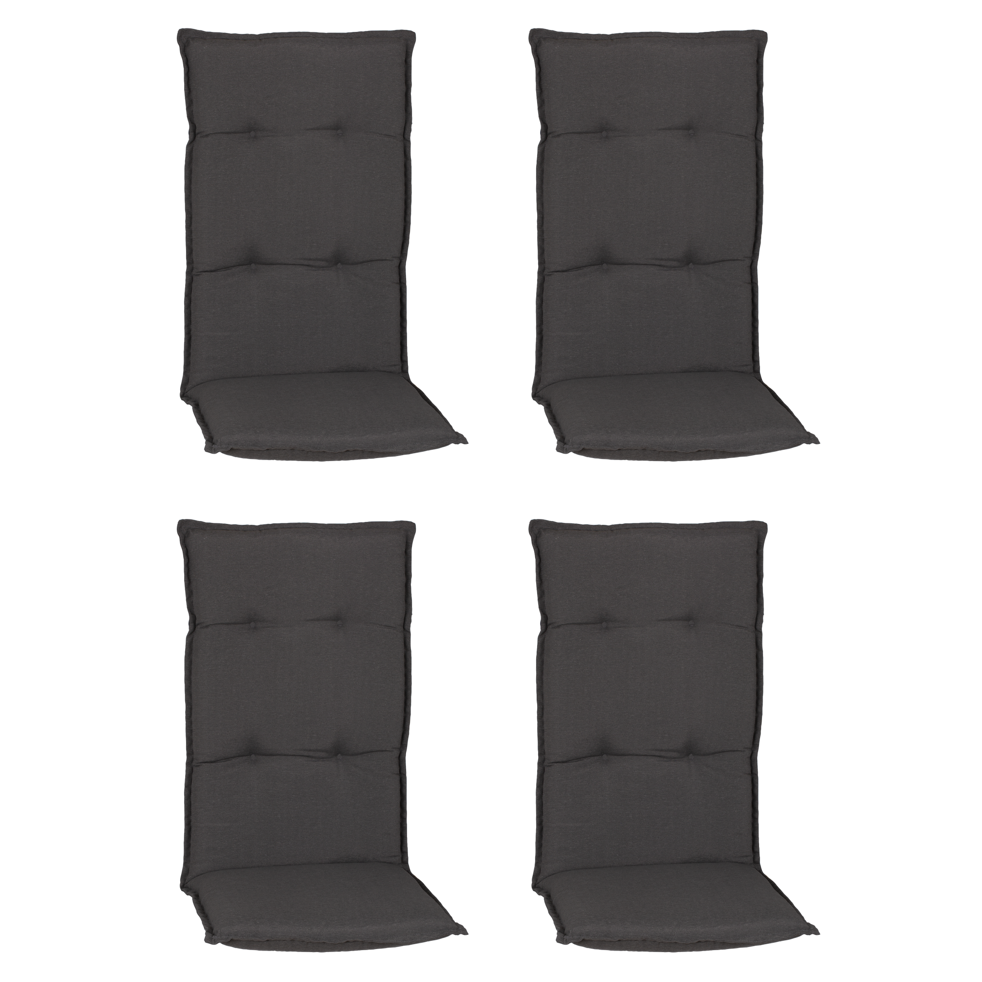 Hochlehner-Auflagen-Set 'Turin' grau 46 x 118 x 8 cm 4 Stück
