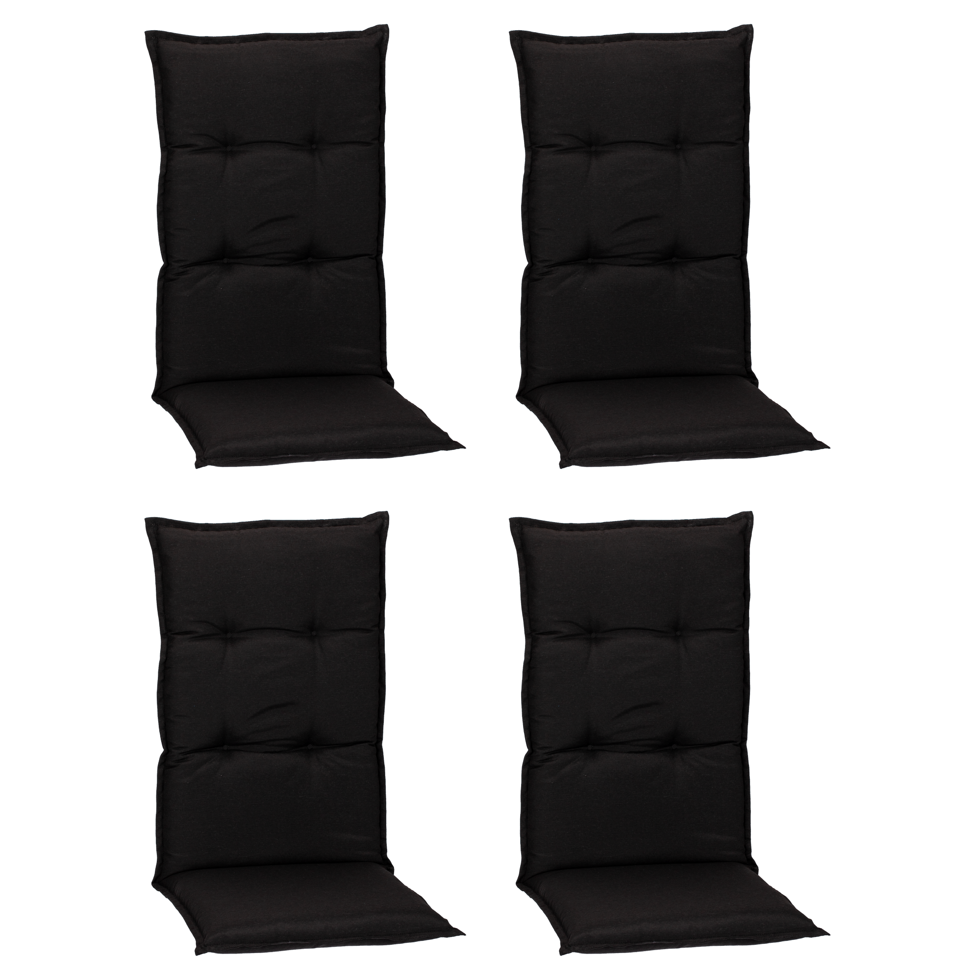 Hochlehner-Auflagen-Set 'Turin' anthrazit 46 x 118 x 8 cm 4 Stück