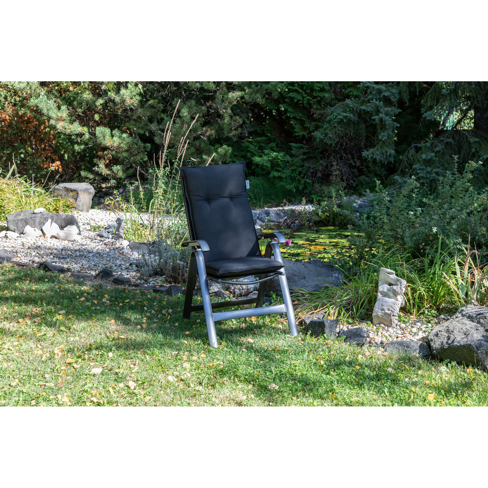 Hochlehner-Auflagen-Set 'Turin' anthrazit 46 x 118 x 8 cm 4 Stück