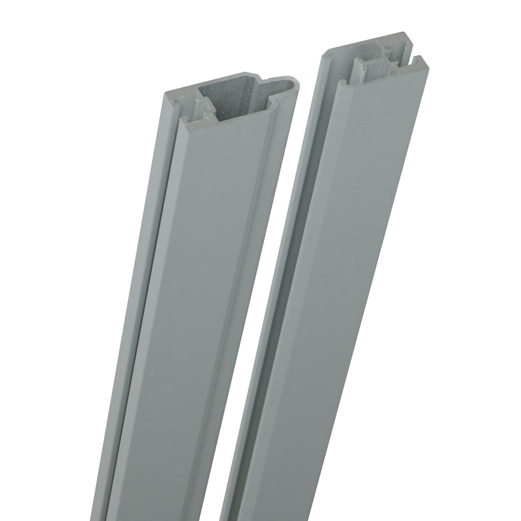 Adapterleisten-Set Steckzaunsystem silbergrau 180 cm 2-teilig