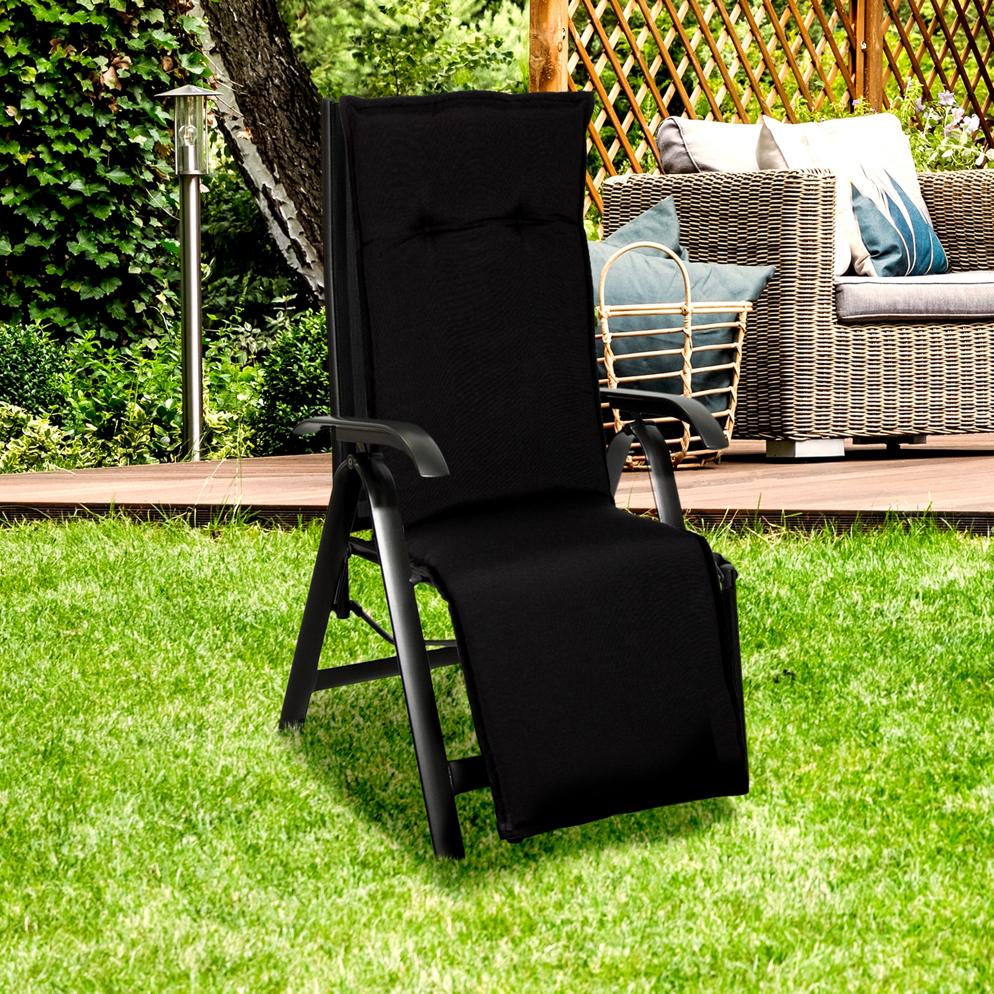 Relaxstuhl-Auflage 'Turin' anthrazit 46 x 171 x 8 cm