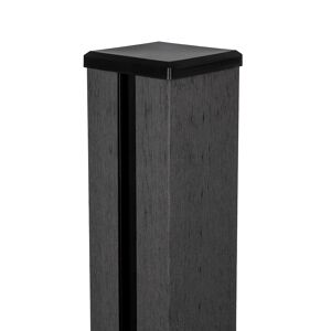 Pfosten Steckzaun 'Solid' BPC/Stahl anthrazitgrau 10 x 10 x 240 cm