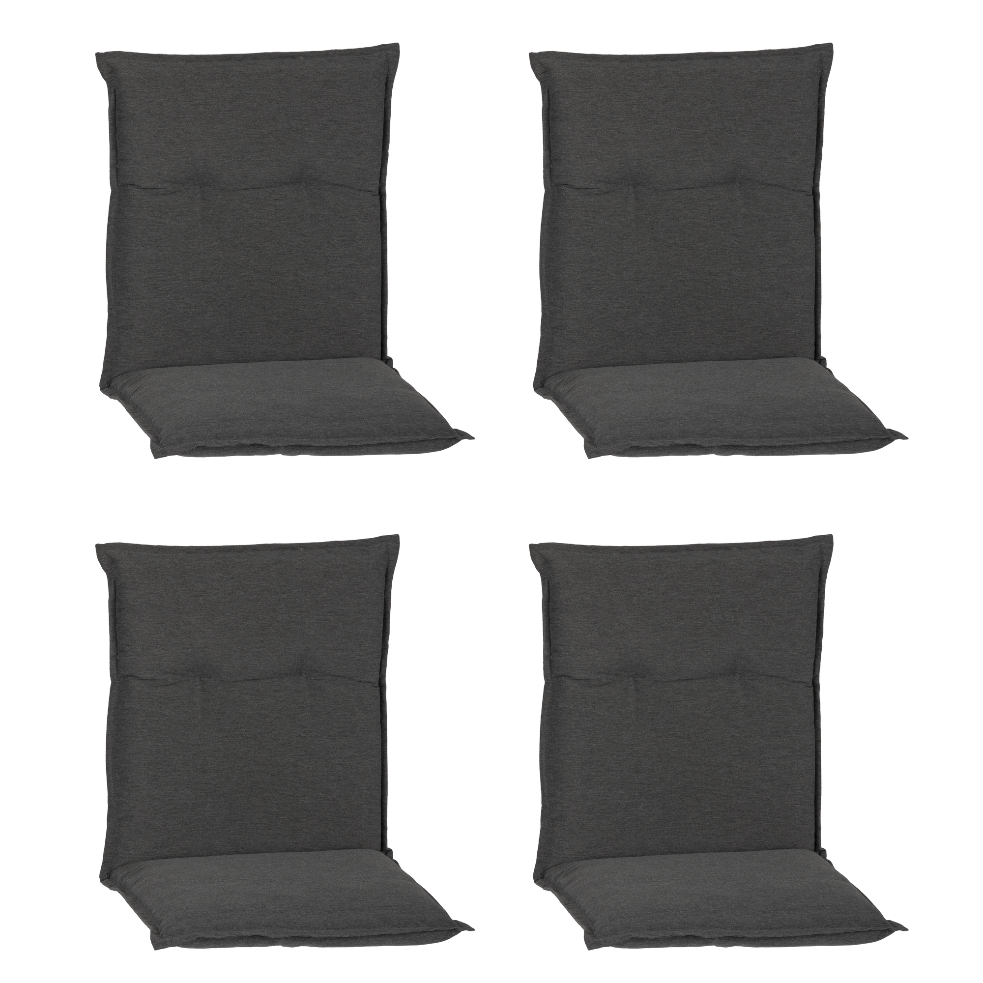 Niedriglehner-Auflagen-Set 'Barcelona' grau 46 x 98 x 6 cm 4 Stück