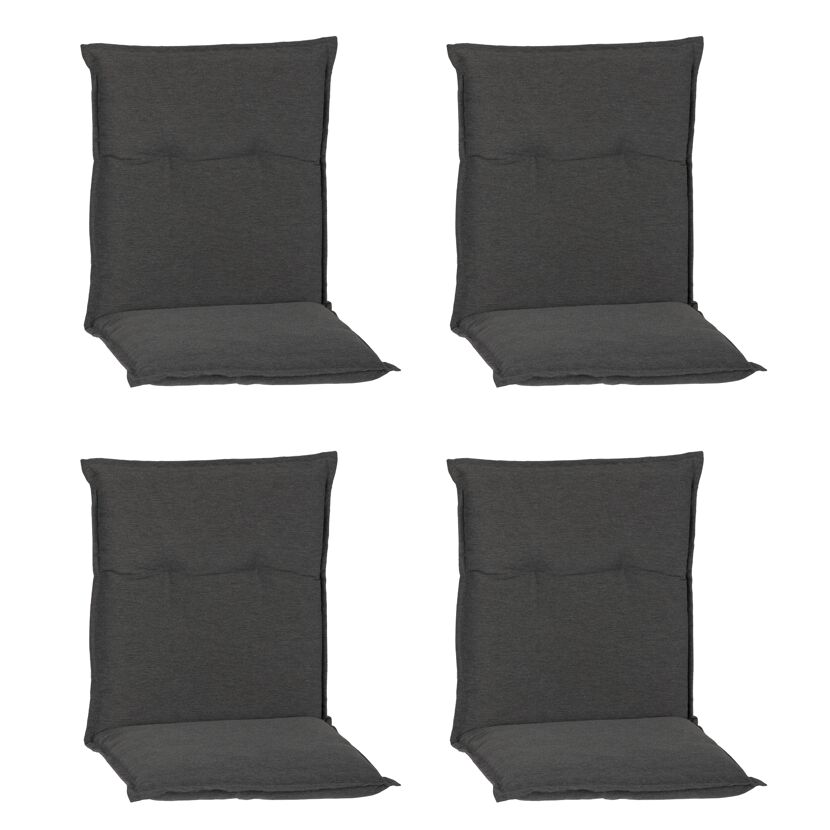 Niedriglehner-Auflagenset 'Tartu' anthrazit 46 x 98 x 6 cm 4 Stück