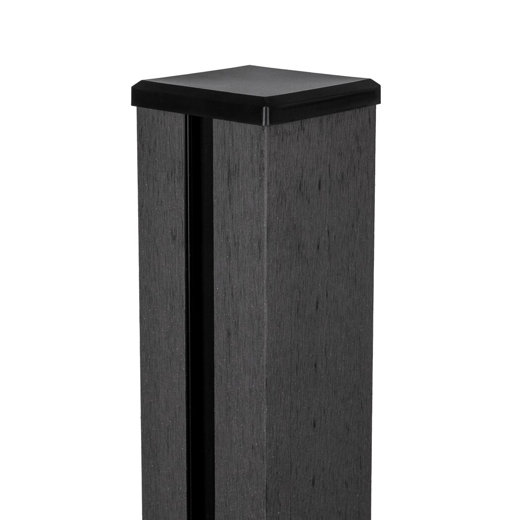 Pfosten Steckzaun 'Solid' BPC/Stahl anthrazitgrau 10 x 10 x 100 cm