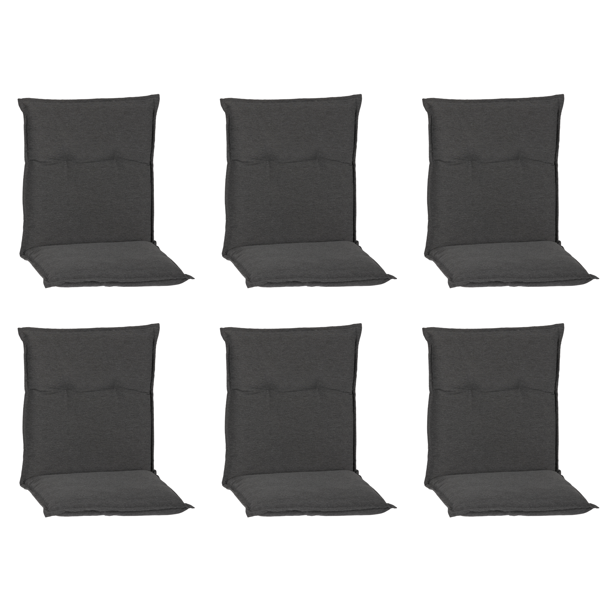 Niedriglehner-Auflagen-Set 'Barcelona' grau 46 x 98 x 6 cm 6 Stück
