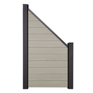 Steckzaun 'Solid' BPC schräg Sandfarben 90 x 180/90 cm