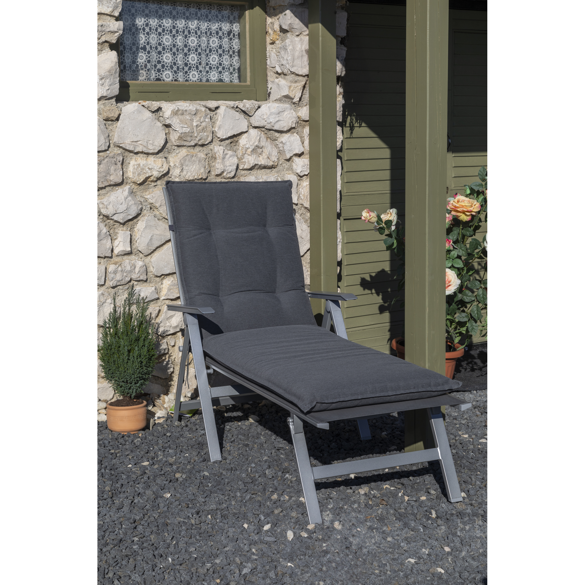Liegen-Auflage 'Barcelona' grau 58 x 191 x 6 cm