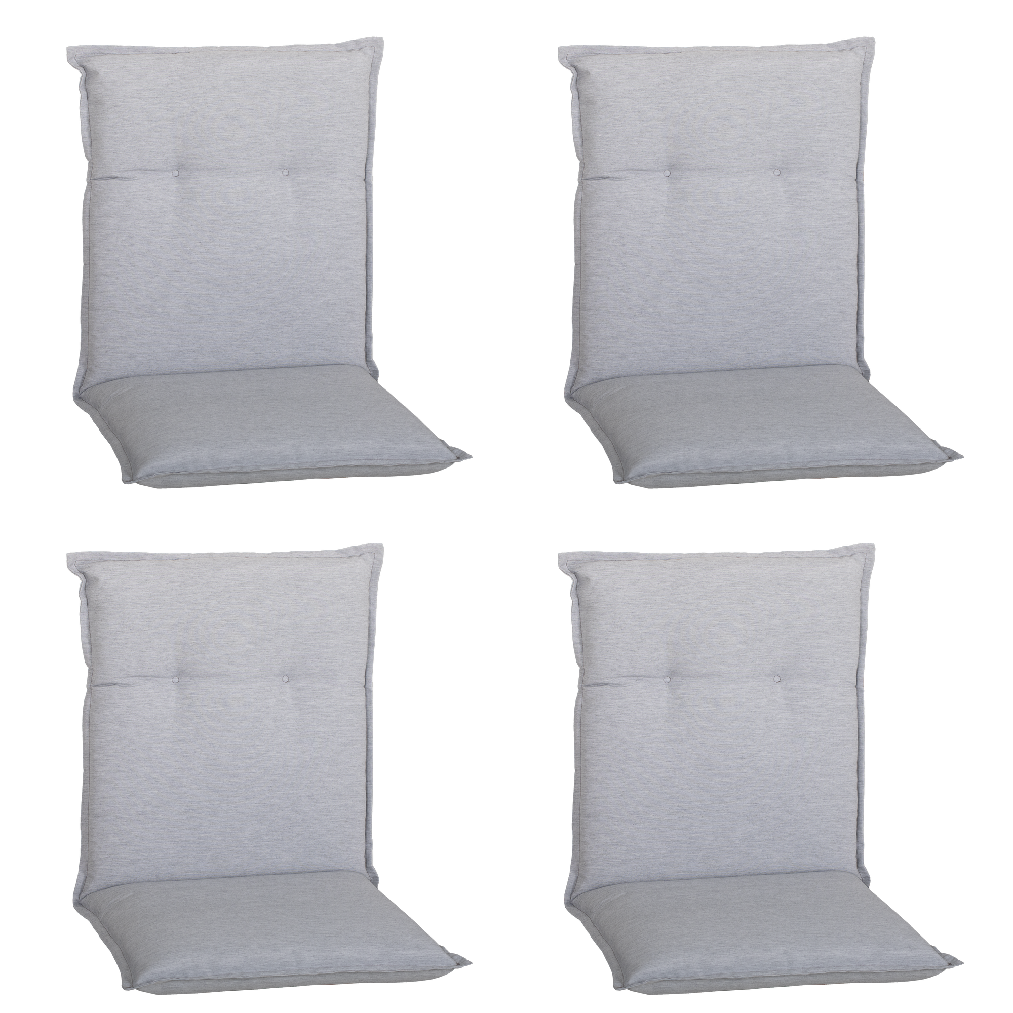 Niedriglehner-Auflagen-Set 'Barcelona' hellgrau 46 x 98 x 6 cm 4 Stück