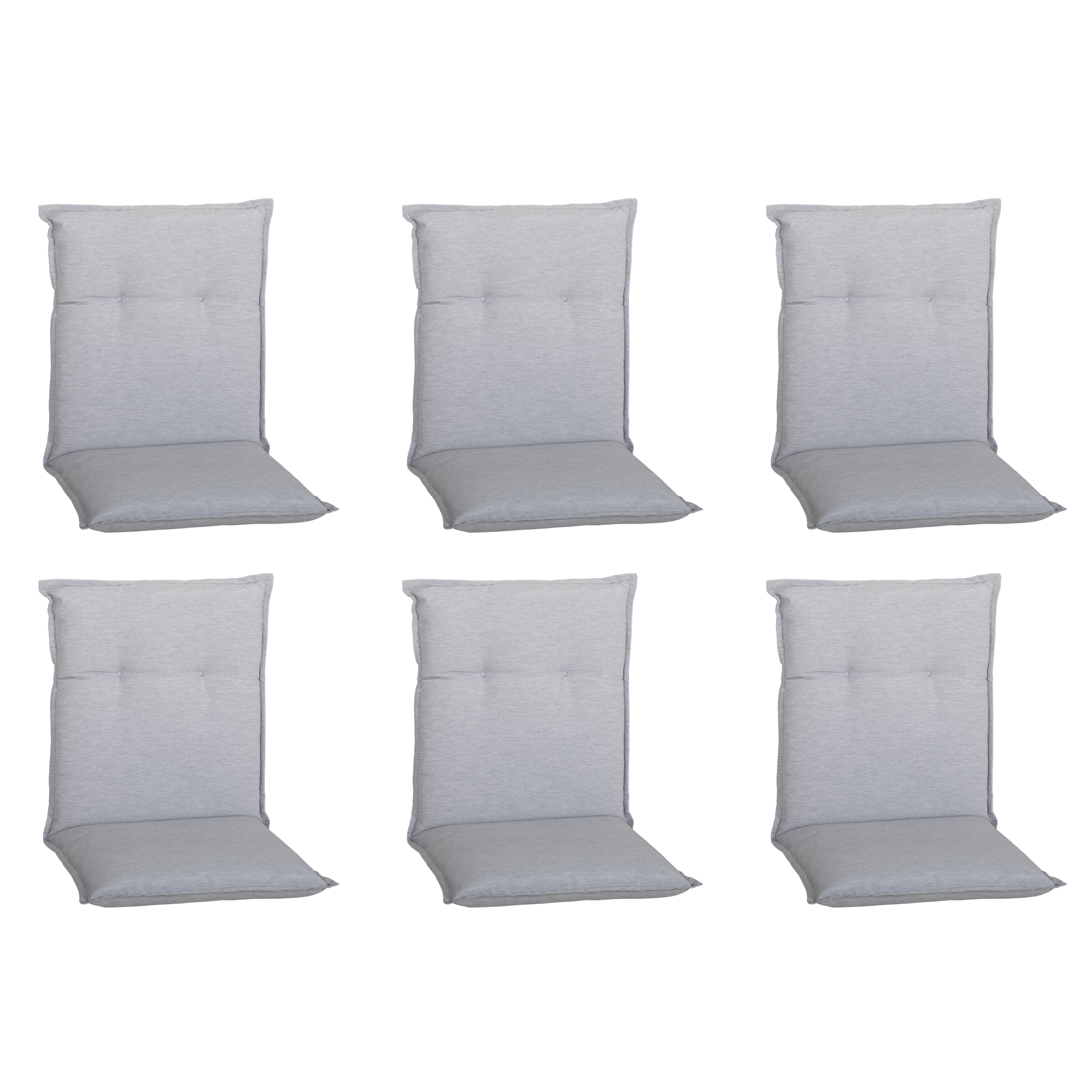 Niedriglehner-Auflagen-Set 'Barcelona' hellgrau 46 x 98 x 6 cm 6 Stück