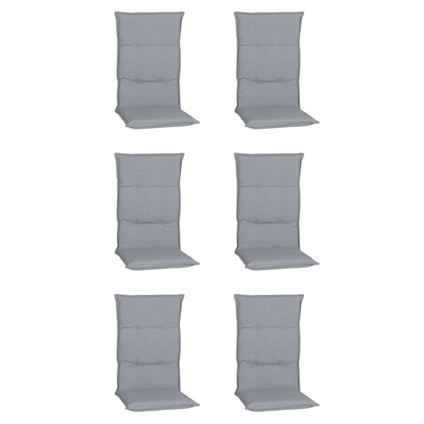 Hochlehner-Auflagenset 'Taipeh' hellgrau 46 x 118 x 6 cm 6 Stück