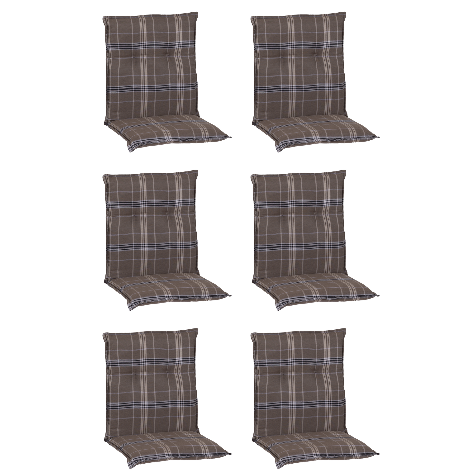 Niedriglehner-Auflagen-Set 'Barcelona' braun 46 x 98 x 8 cm 6 Stück