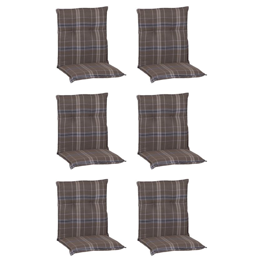 Niedriglehner-Auflagenset 'Brilon' braun 46 x 98 x 8 cm 6 Stück