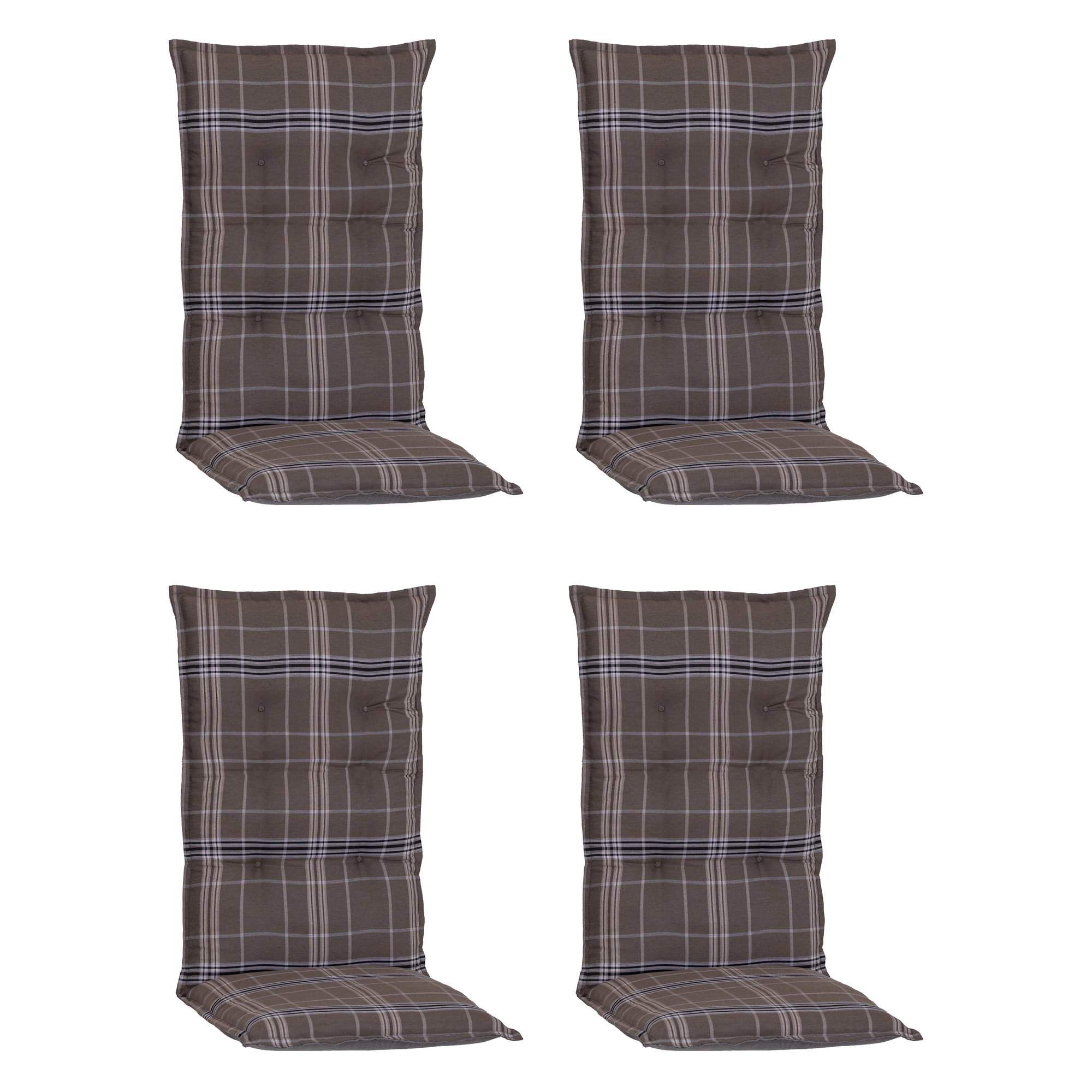 Hochlehner-Auflagen-Set 'Barcelona' braun 46 x 118 x 8 cm 4 Stück