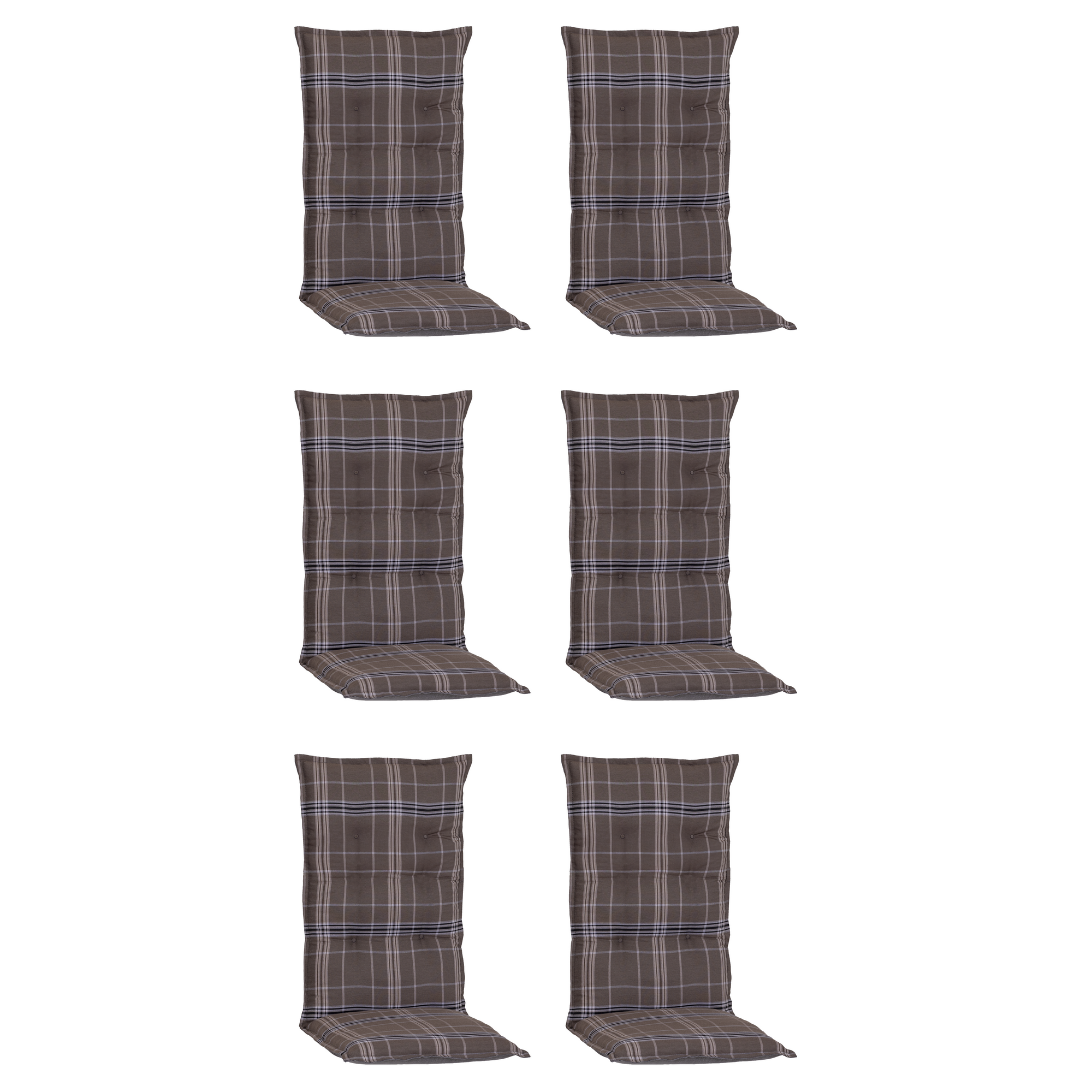 Hochlehner-Auflagen-Set 'Barcelona' braun 46 x 118 x 8 cm 6 Stück