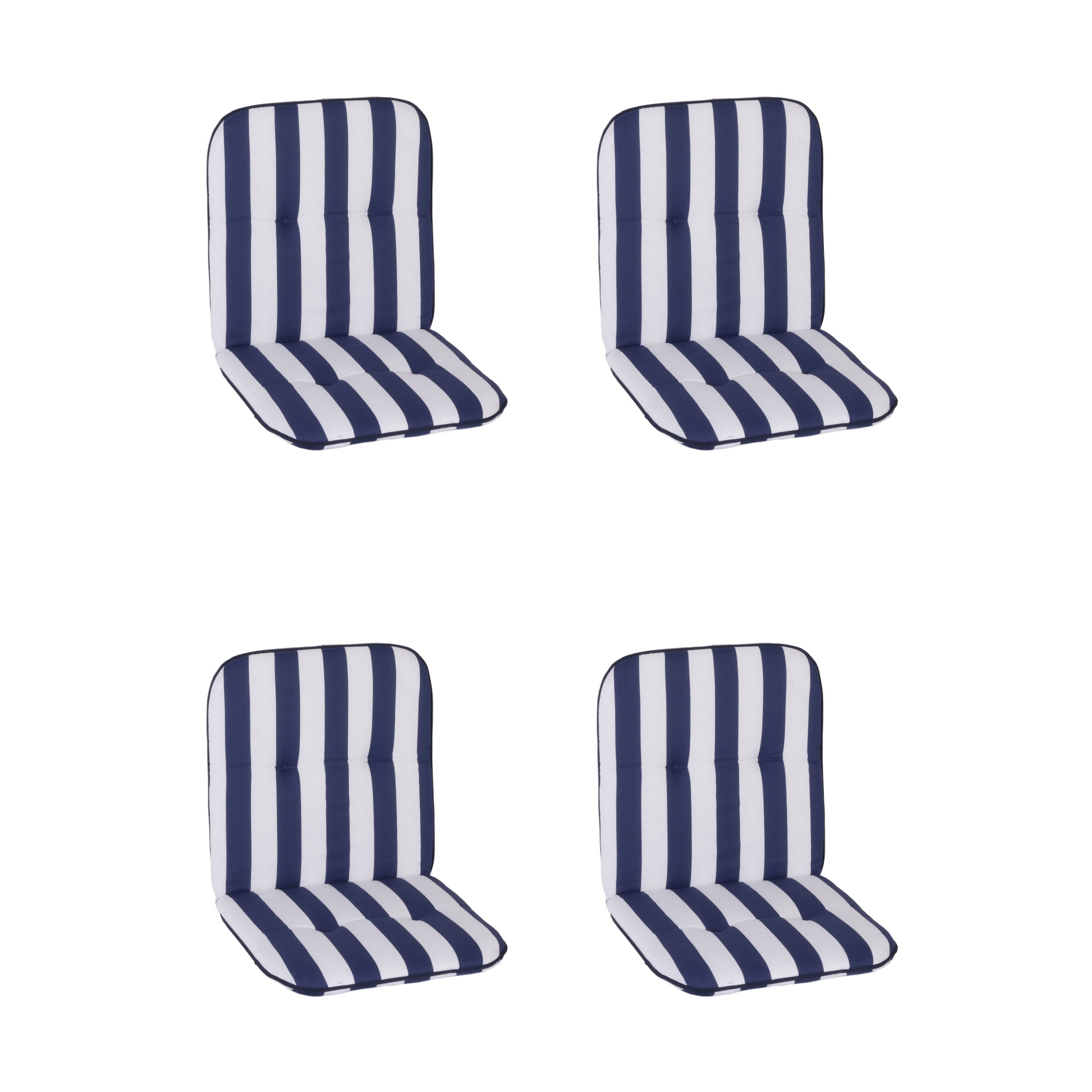 Niedriglehner-Auflagen-Set 'Bali' weiß/blau 47 x 96 x 5 cm 4 Stück