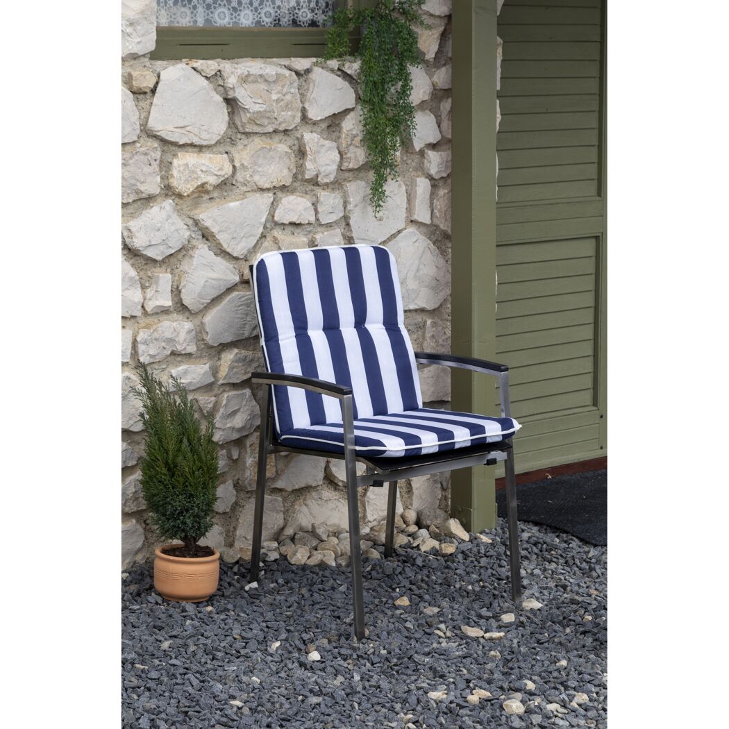 Niedriglehner-Auflagenset 'Elista' weiß/blau 47 x 96 x 5 cm 4 Stück