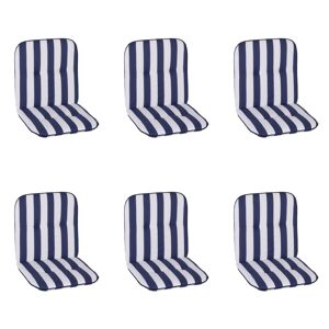 Niedriglehner-Auflagen-Set 'Bali' weiß/blau 47 x 96 x 5 cm 6 Stück