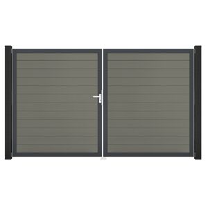 Doppeltor 'Solid' DIN links grau/anthrazit 300 x 180 cm