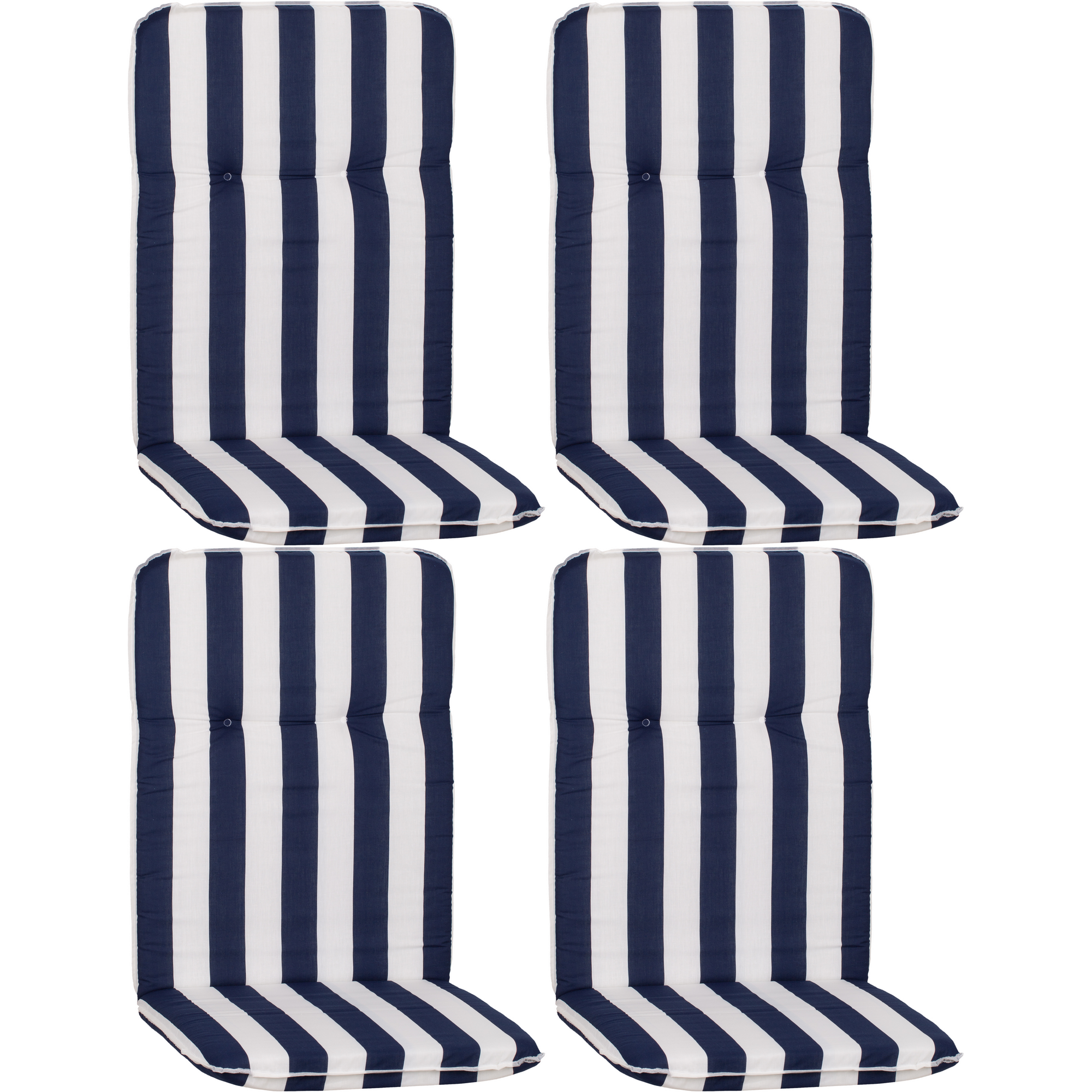 Hochlehner-Auflagen-Set 'Bali' weiß/blau 47 x 114 x 5 cm 4 Stück