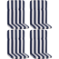 Hochlehner-Auflagen-Set 'Bali' weiß/blau 47 x 114 x 5 cm 4 Stück