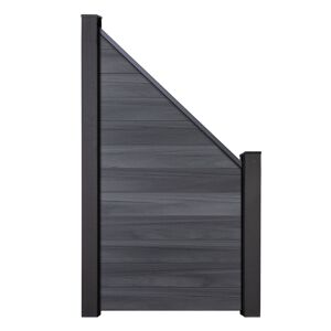 Steckzaun 'Solid' BPC schräg steingrau 90 x 180/90 cm