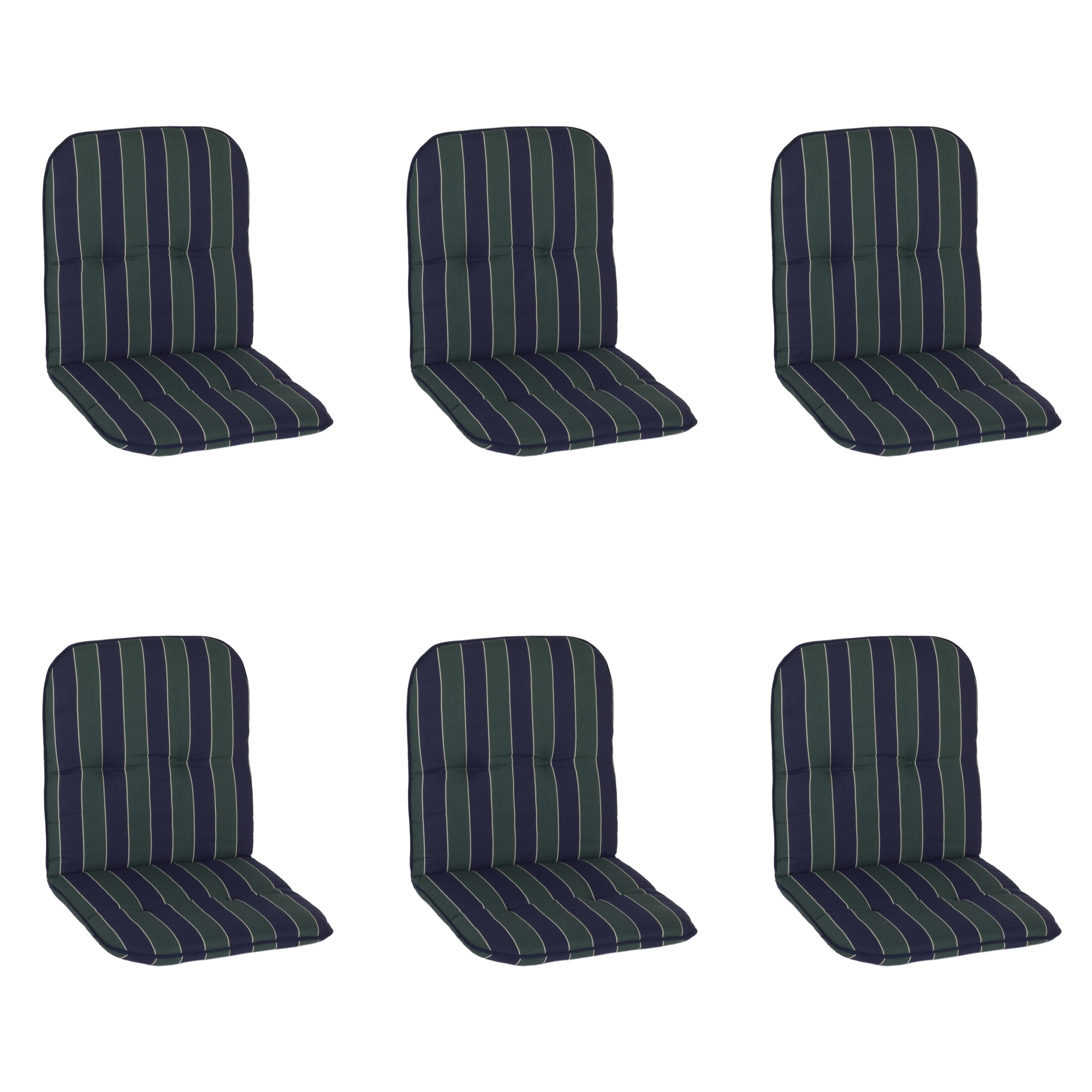 Niedriglehner-Auflagen-Set 'Bali' grün/blau 47 x 96 x 5 cm 6 Stück