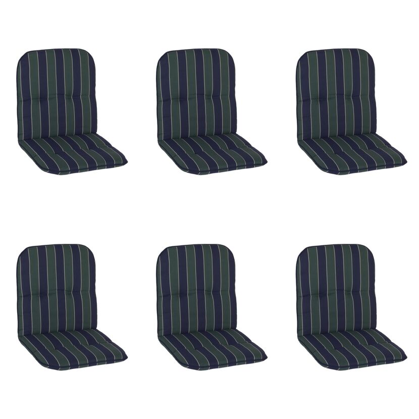 Niedriglehner-Auflagenset 'Eagle' grün/blau 47 x 96 x 5 cm 6 Stück